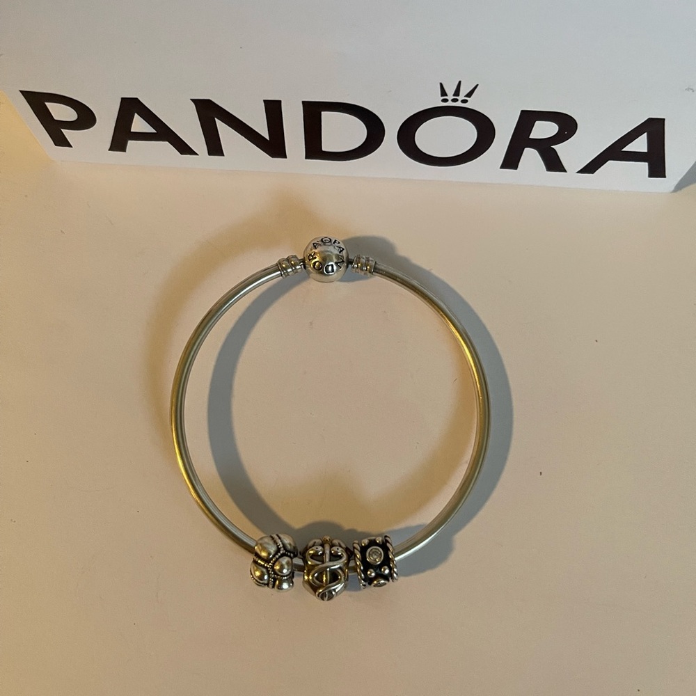 Pandora Silver Charm Bangle Bracelet